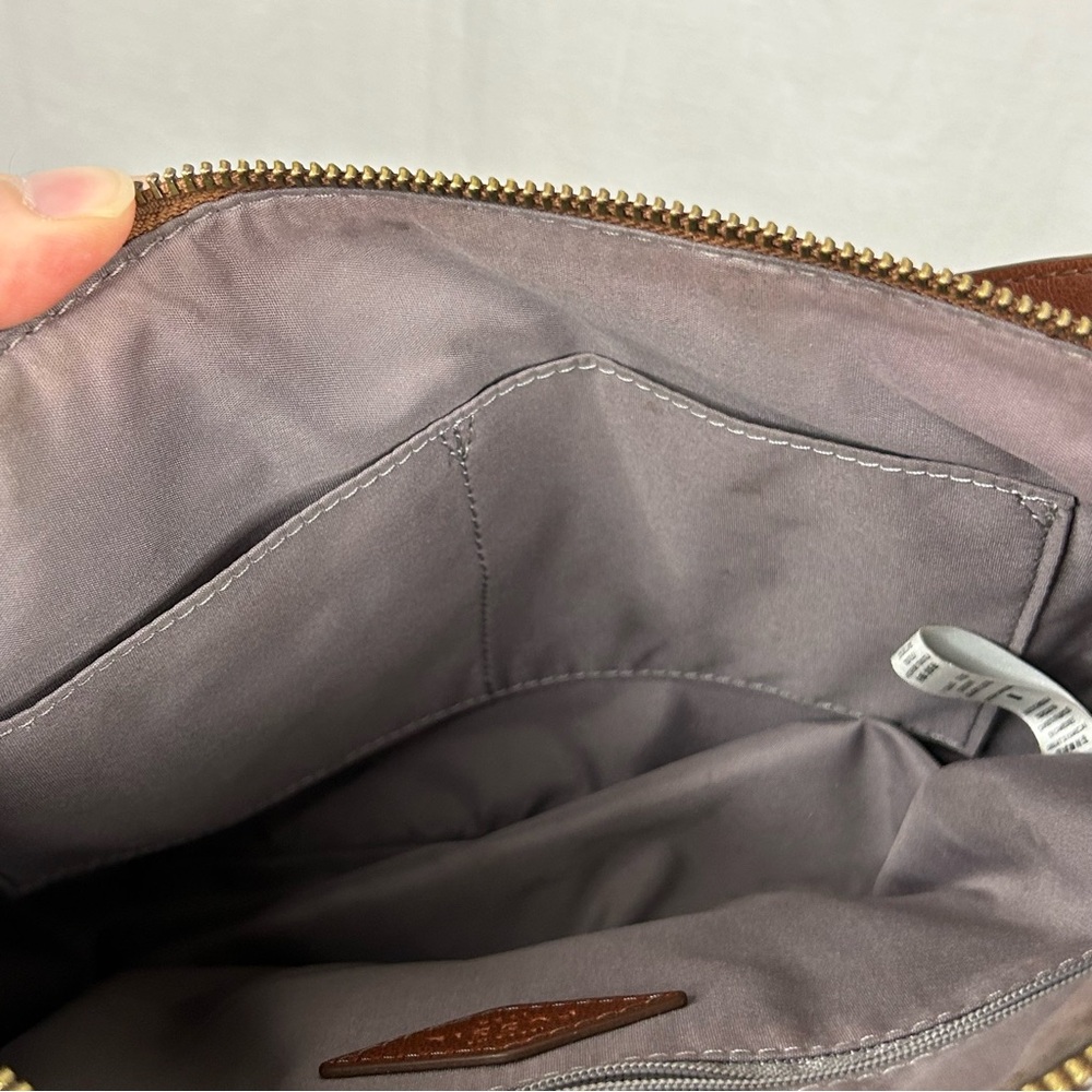 Fossil Skylar Crossbody Handbag Leather Womens Purse Gray Logo All Over Print - Picture 7 of 8